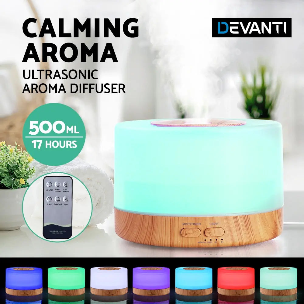DEVANTI Aroma Diffuser Aromatherapy LED Night Light Air Humidifier
