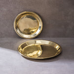 Brass Plate Set - 6 Pieces | Includes Full Plate, Quarter Plate, 2