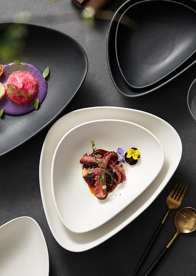 Nordic Luxury Ceramic Dinner Plate – Modern Western Pasta Tableware fo