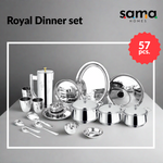 Steel Royal Dinner Set 57 Pieces Laser engraving Design | Family