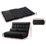 Artiss Floor Lounge Sofa Bed 2-seater Charcoal Suede