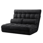 Artiss Floor Lounge Sofa Bed 2-seater Charcoal Suede