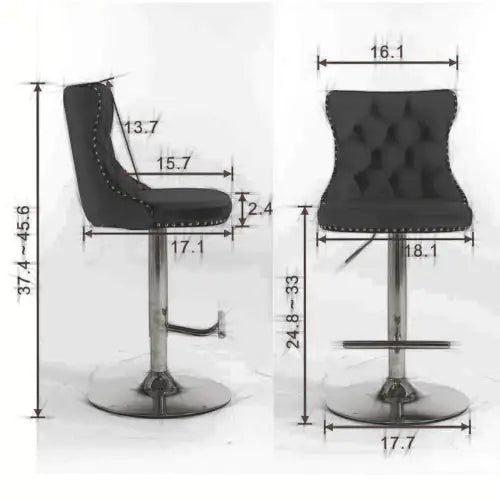 Swivel Velvet Barstools Adjusatble Seat Height From 25-33 Inch Pink,Set Of 2