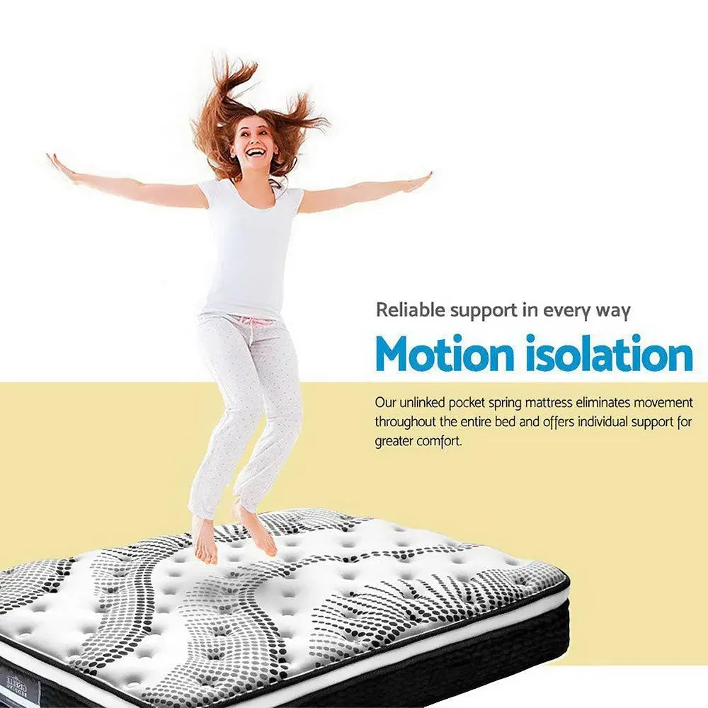 Giselle Bedding Como Euro Top Pocket Spring Mattress 32cm Thick –