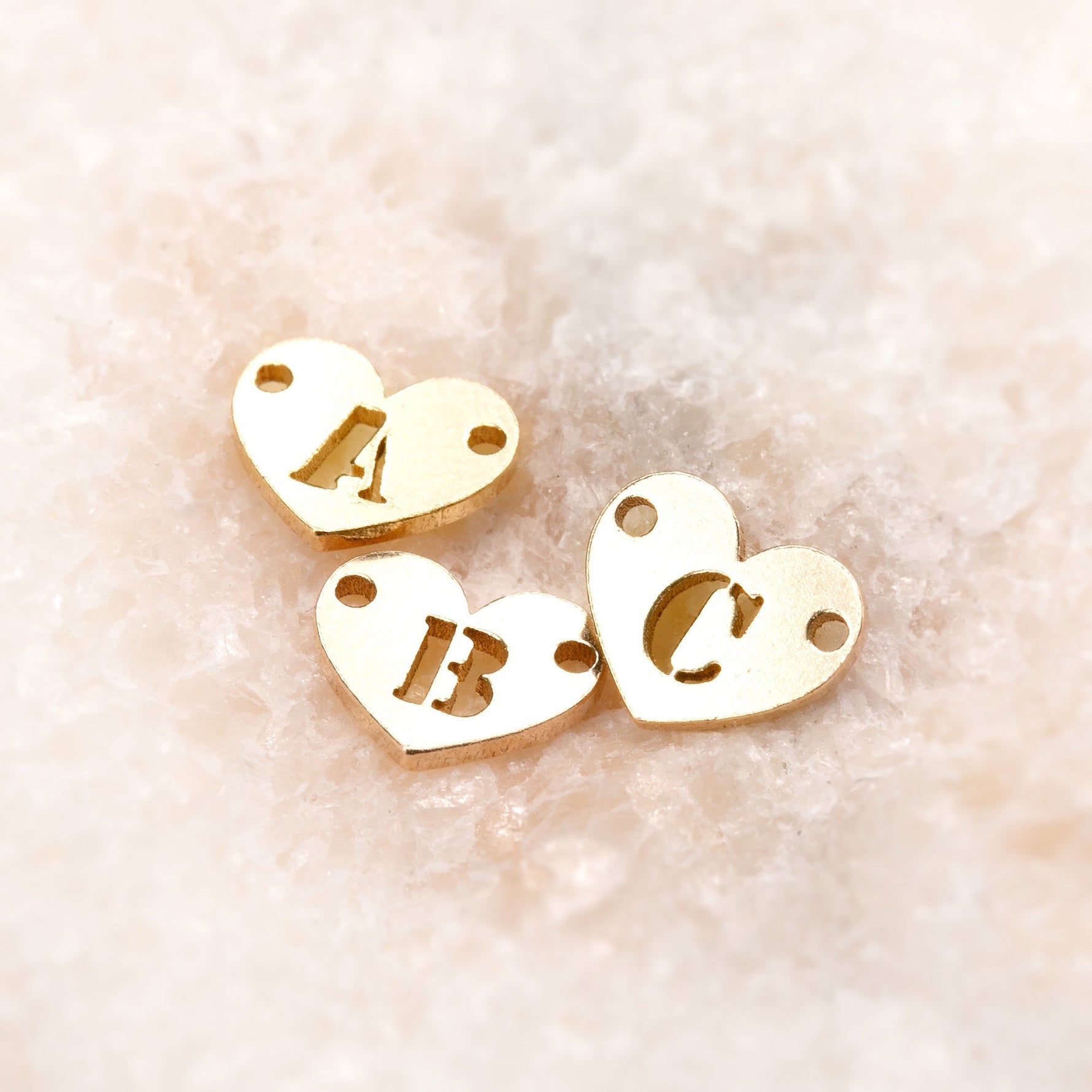 Initial Heart Connectors | 7.8mm | 14K Gold Filled Yellow