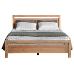 King size Farmhouse Solid Wood Platform Bed Frame with Headboard