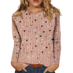 Valentines Shirts for Women Festival Outfits Cute Long Sleeve Tops Valentines Day Shirts for Women Ladies Tops Funny Heart Shirts Long Sleeve Tops Old Money Clothes Long Sleeve Tee Shirts RedM
