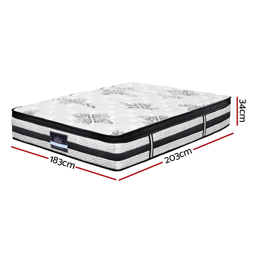 Giselle Bedding Algarve Euro Top Pocket Spring Mattress 34cm Thick –