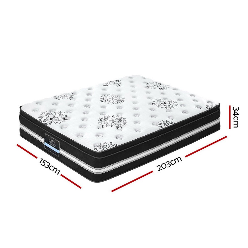 Giselle Bedding Donegal Euro Top Cool Gel Pocket Spring Mattress 34cm