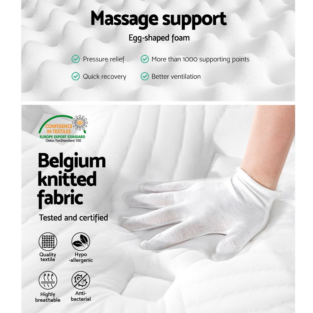 Giselle Bedding Franky Euro Top Cool Gel Pocket Spring Mattress 34cm