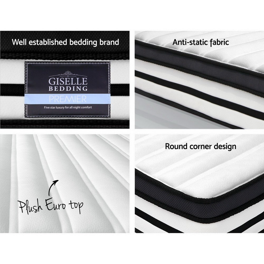 Giselle Bedding Rostock Euro Top Pocket Spring Mattress 27cm Thick –