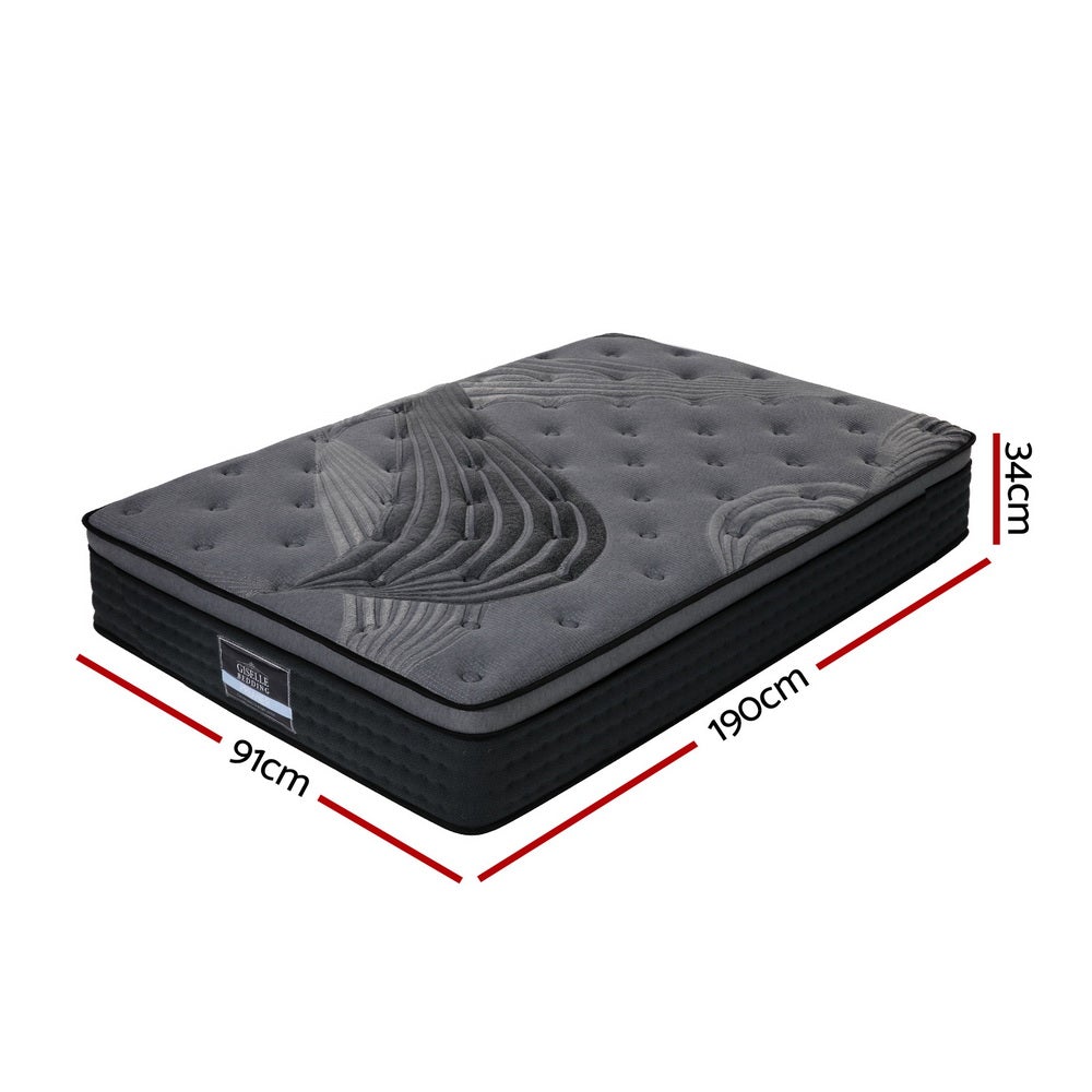 Giselle Bedding Alanya Euro Top Pocket Spring Mattress 34cm Thick –