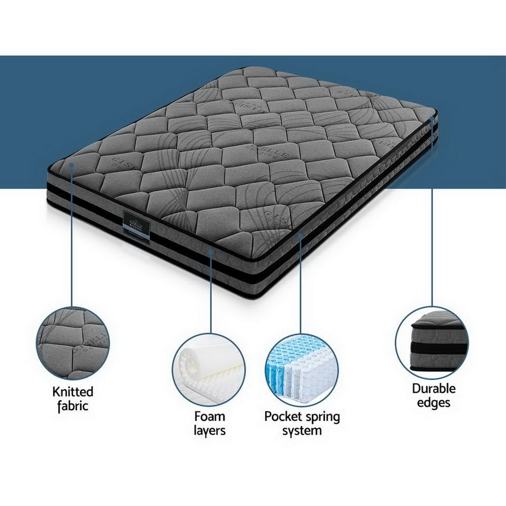 Giselle Bedding Wendell Pocket Spring Mattress 22cm Thick – King