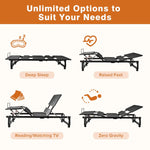Adjustable Bed Base Frame Queen Bed Frame With Head And Foot Incline Wireless Remote Zero Gravity Quiet Motor Black Queen