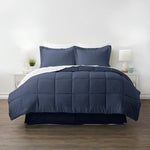 Twin Microfiber Baffle-Box 6-Piece Reversible Bed-in-a-Bag Comforter