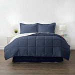 Twin XL Navy Microfiber Baffle-Box 6-Piece Reversible Bed-in-a-Bag