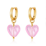 Pink Acrylic Earrings Made in Greece, European Mayol Jewelry