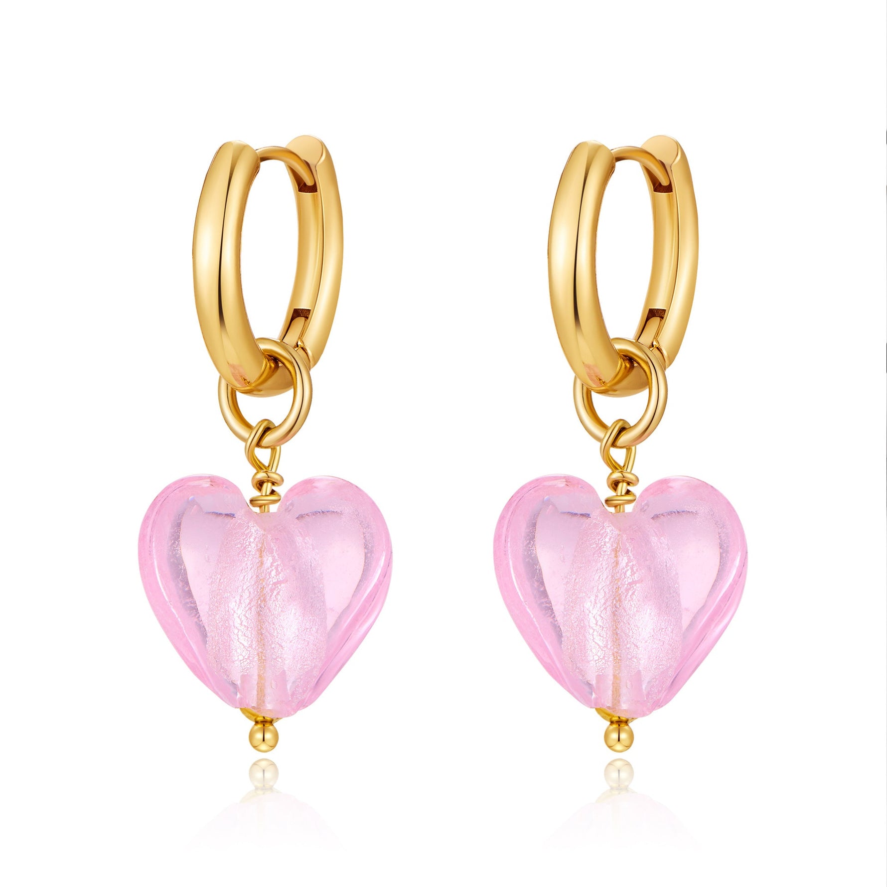 Pink Acrylic Earrings Made in Greece, European Mayol Jewelry