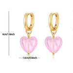 Pink Acrylic Earrings Made in Greece, European Mayol Jewelry