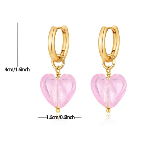 Pink Acrylic Earrings Made in Greece, European Mayol Jewelry