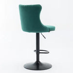Swivel Velvet Barstools Adjusatble Seat Height From 25-33 Inch Green,Set Of 2