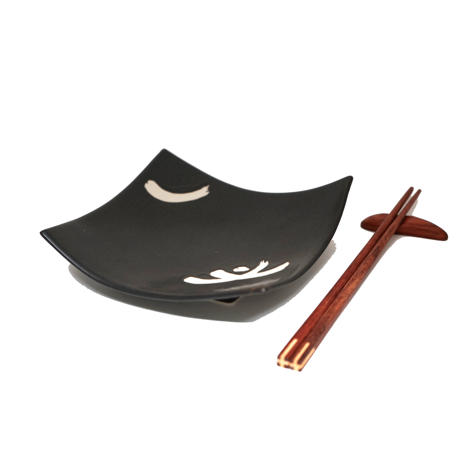 Black with Motif Plate Set