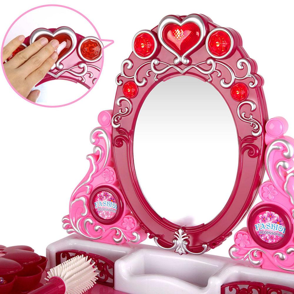 Keezi Kids Pretend Makeup Play Set Dressing Table Chair Girls Toys