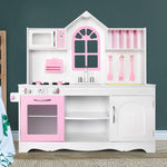 Keezi Kids Kitchen Play Set Wooden Pretend Toys Cooking Children
