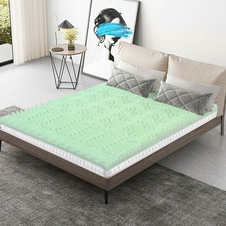Queen size 3-inch Thick Green Ergonomic Breathable Air Foam Mattress