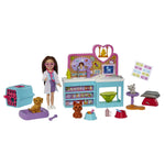 Barbie Doll & Playset with Accessories Chelsea Can Be Pet Vet Set with Brunette Small Doll 4 Animals & 18 Pieces