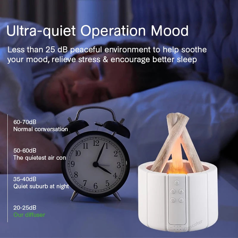 Simulated Flame Aroma Diffuser Bonfire Air Humidifier Ultrasonic Cool