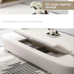 Genuine Leather Bed Frame Soft Beds Massager Storage Safe Speaker