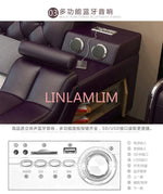 Genuine leather bed frame Soft Beds massager storage safe speaker LED