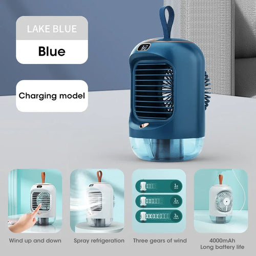 Portable Electric Fan Desktop Fan With Air Humidifier Air Conditioner
