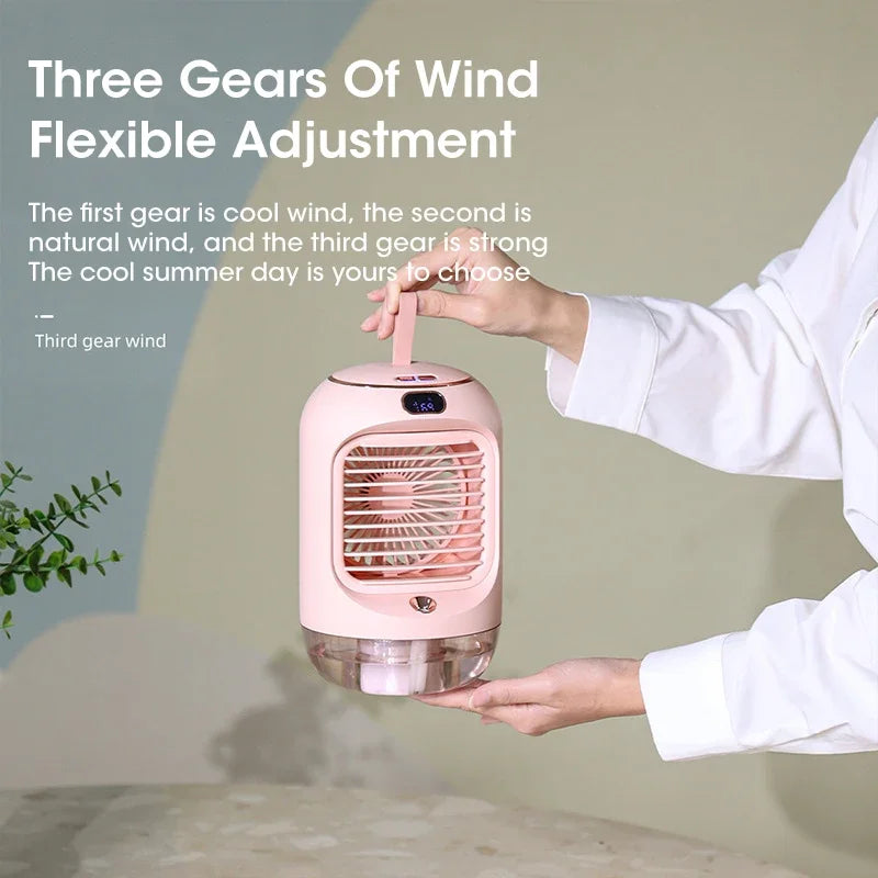 Portable Electric Fan Desktop Fan With Air Humidifier Air Conditioner