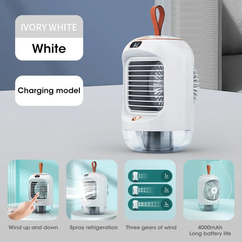 Portable Electric Fan Desktop Fan With Air Humidifier Air Conditioner