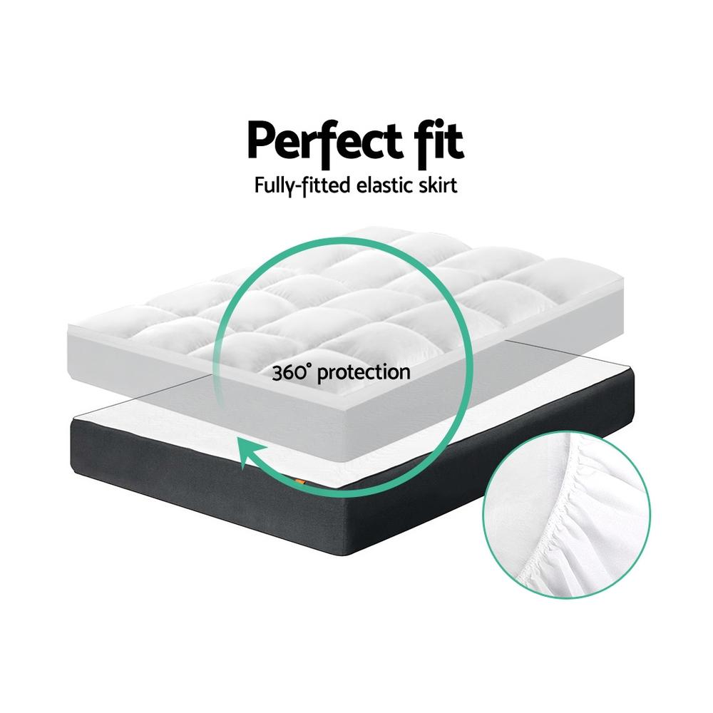 Giselle Queen Mattress Topper Pillowtop 1000GSM Microfibre Filling