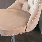 Swivel Velvet Barstools Adjusatble Seat Height From 25-33 Inch Khaki,Set Of 2