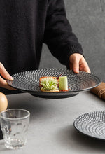 Meteor Shower Ceramic Plate - Elegant Light Luxury Round Dinner and