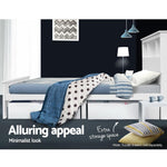 Artiss Bed Frame King Single Size Wooden with 3 Shelves Bed Head White
