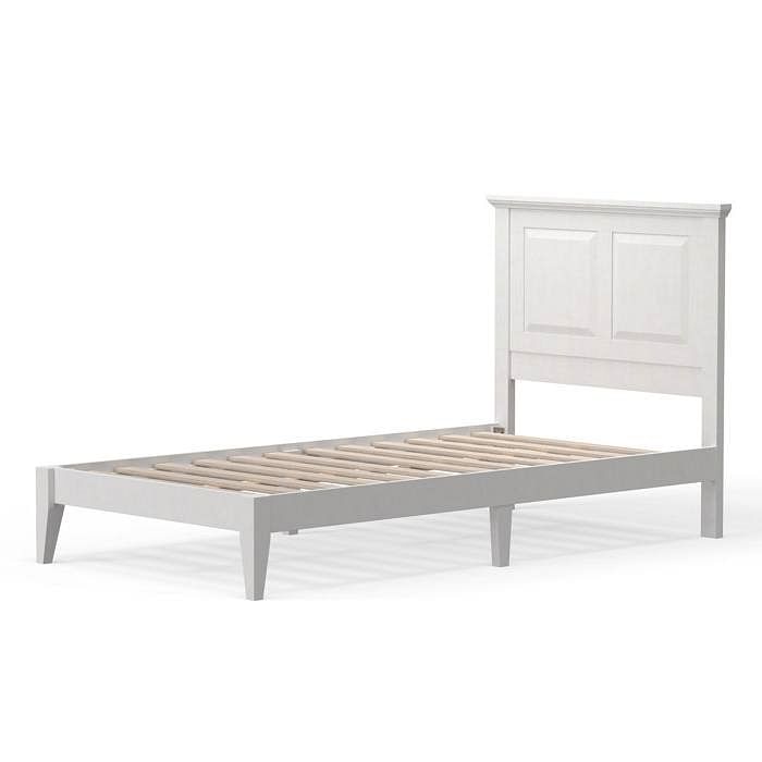 Twin Traditional Solid Oak Wooden Platform Bed Frame with Headboard in
