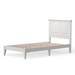 Twin Traditional Solid Oak Wooden Platform Bed Frame with Headboard in