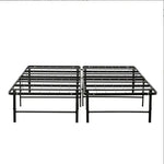 Metal Mattress Foundation Bed Frame, Queen Size Bed Base, Bedroom Furniture, Black