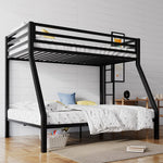 Twin Over Twin Bunk Bed With Slide Durable Square Tube