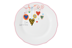 The set of 4 dessert plates, Hearts