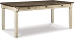 Bolanburg Farmhouse Dining Table Drawers Whitewash Seats 6