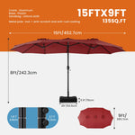 15ft Large Outdoor Patio Umbrella