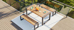 3-pieces Outdoor Dining Table With 2 Benches, Patio Dining Set With
