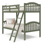 Olive Twin Over Twin Bunk Bed Converts To Two Beds