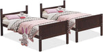 Twin Over Twin Bunk Bed Espresso With Safety Rails